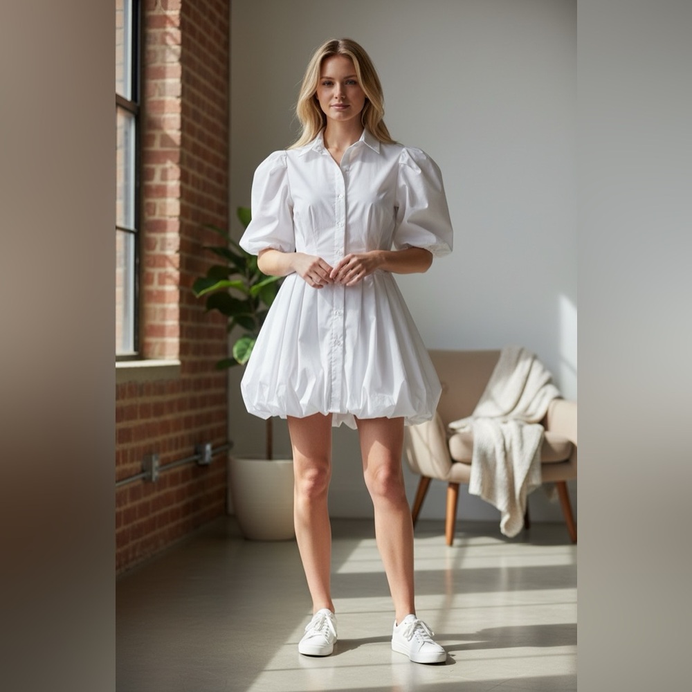 Jonathan Simkhai White Long Sleeve Dress